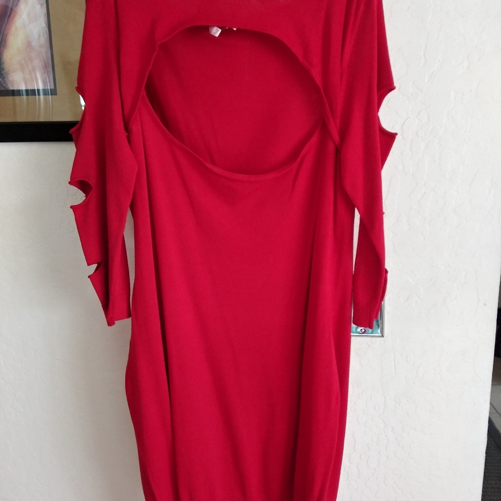 Red sweater dress